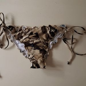 Relleciga Desert Camo Ruched Back Side Tie Bikini Buttom